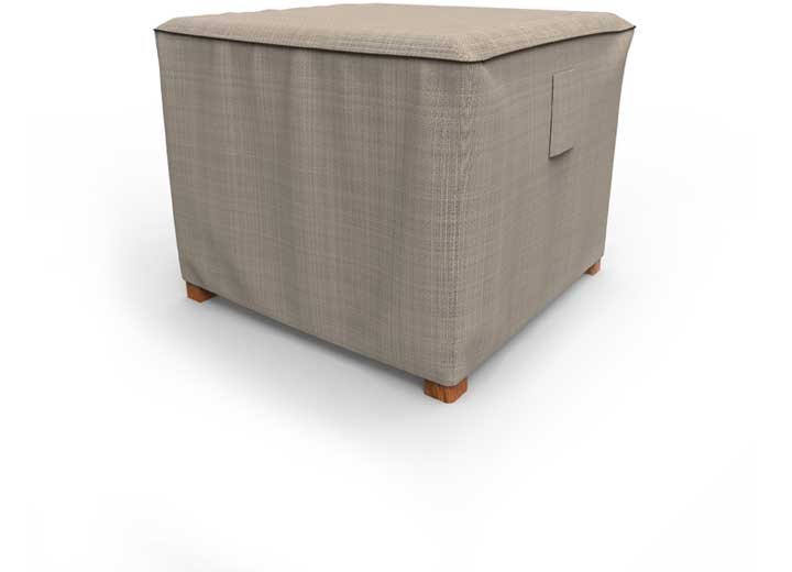 Budge Industries English Garden Square Patio Table / Ottoman Cover, Small - Tan Tweed