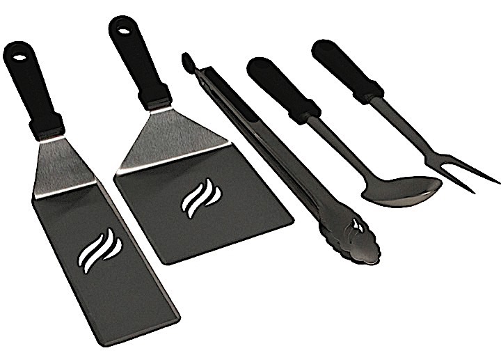 Blackstone 5-Piece Classic Outdoor Cooking Set with Spatulas, Tongs, Spoon, & Fork Main Image