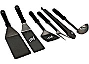 Blackstone 6-Piece Classic Outdoor Cooking Set with XL Handles - Spatulas, Tongs, Fork, & Ladle