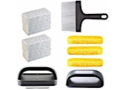 Blackstone 8-Piece Griddle Cleaning Kit - Scraper, Cleaning Bricks, & Scouring Pads with Handles