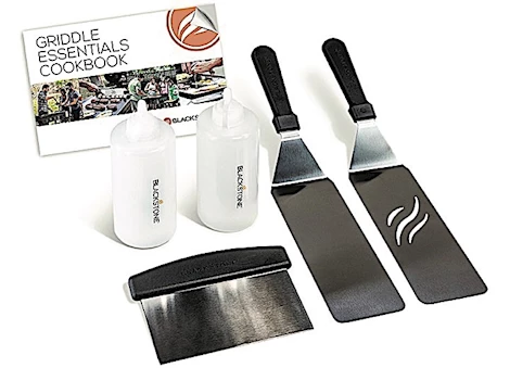 BLACKSTONE GRIDDLE ACCESSORY TOOLKIT WITH SPATULAS, SQUEEZE BOTTLES, SCRAPER, & COOKBOOK