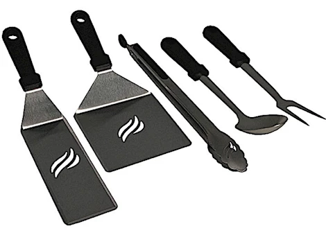 BLACKSTONE 5-PIECE CLASSIC OUTDOOR COOKING SET WITH SPATULAS, TONGS, SPOON, & FORK