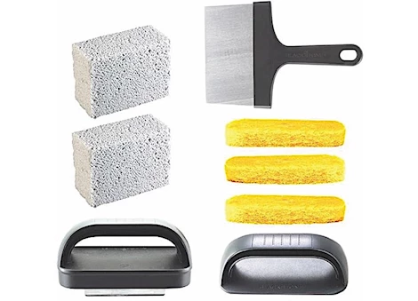 Blackstone 8-Piece Griddle Cleaning Kit - Scraper, Cleaning Bricks, & Scouring Pads with Handles Main Image