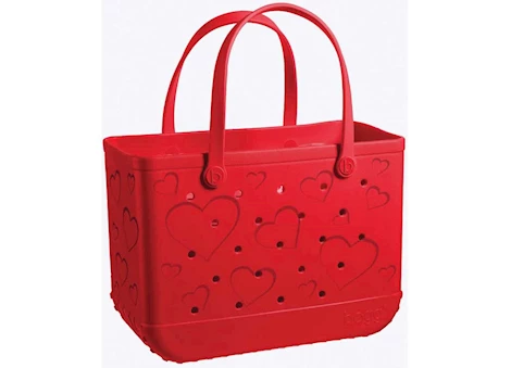 Bogg Bag ORIGINAL BOGGS - TONAL HANDBAG-CONVERSATION HEARTS BRIGHT RED