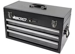 Boxo Tools 3-drawer portable steel tool box, black