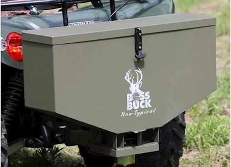 Boss Buck 80LB SEEDER/SPREADER W/4-PRONG TAILGATE ADAPTER & RECEIVER & PUSH BUTTON/REMOVE SET