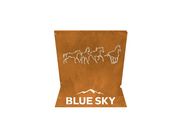 Blue Sky Outdoor Living Badlands 29.5" Square Steel Wood Fire Pit - Horses Design