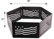 Blue Sky Outdoor Living Zion 36" x 12" Portable Folding Steel Fire Ring - Stars & Stripes Design