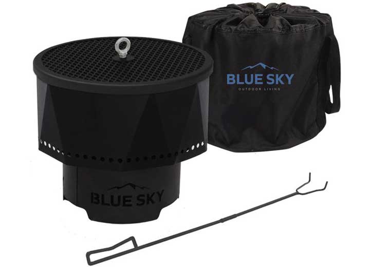 Blue Sky Outdoor Living High Efficiency Ridge Portable Fire Pit w/ Spark Screen - 15.76" Diameter Main Image