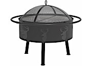 Blue Sky Outdoor Living 29” Round Barrel Wood Fire Pit with Steel Ring