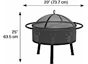 Blue Sky Outdoor Living 29” Round Barrel Wood Fire Pit with Steel Ring
