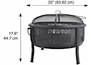 Blue Sky Outdoor Living 33” Round Barrel Wood Fire Pit with Decorative Steel Mesh Panels