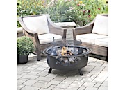 Blue Sky Outdoor Living 36” Round Barrel Wood Fire Pit with Swing Away Grill