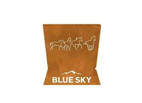Blue Sky Outdoor Living Badlands 29.5" Square Steel Wood Fire Pit - Horses Design
