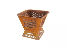 Blue Sky Outdoor Living Badlands 29.5" Square Steel Wood Fire Pit - Stars & Stripes Design