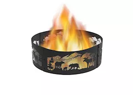 Blue Sky Outdoor Living 36" x 12" Decorative Steel Fire Ring - Northern Woods Design