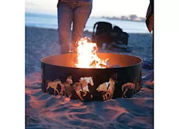 Blue Sky Outdoor Living 36" x 12" Heavy Gauge Decorative Steel Fire Ring - Horse Design