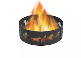 Blue Sky Outdoor Living 36" x 12" Heavy Gauge Decorative Steel Fire Ring - Horse Design
