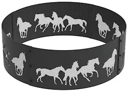 Blue Sky Outdoor Living 36" x 12" Heavy Gauge Decorative Steel Fire Ring - Horse Design