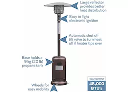 Blue Sky Outdoor Living Hammered Bronze Gas Outdoor Patio Heater – 48,000 BTU