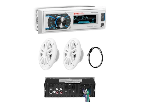 BOSS AUDIO SYSTEMS MCK632WB.6 MARINE WEATHERPROOF RECEIVER AND SPEAKER PACKAGE