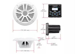 Boss audio systems mckgb450w.6 weatherproof marine gauge receiver and speaker package