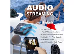 Boss audio systems mckgb450b.6 weatherproof marine gauge receiver and speaker package