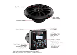 Boss audio systems mckgb450b.6 weatherproof marine gauge receiver and speaker package