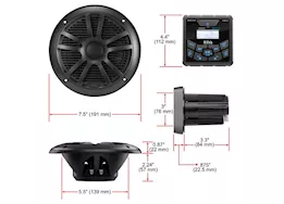 Boss audio systems mckgb450b.6 weatherproof marine gauge receiver and speaker package