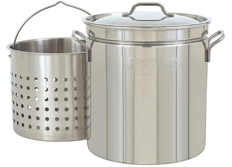 Bayou Classic 1160 Stainless Stockpot with Basket - 62-Quart|1160