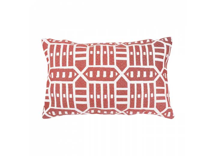 ASTELLA PACIFICA 12” X 18” LUMBAR THROW PILLOW IN ROLAND - RED