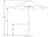 California Umbrella Casa Series 9 ft. Patio Umbrella - Navy Blue Olefin / Bronze