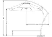 California Umbrella Bayside Series 9 ft. Cantilever Patio Umbrella - Royal Blue Olefin / Bronze