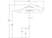 California Umbrella Sun Master Series 7.5 ft. Patio Umbrella - Black Sunbrella / Bronze