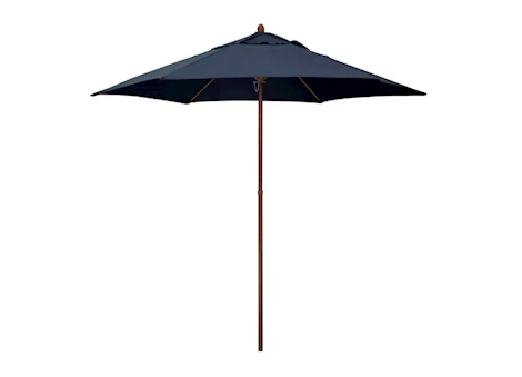 Astella Mow Series 9 ft. Economy Market Umbrella – Navy Blue / Wood Grain