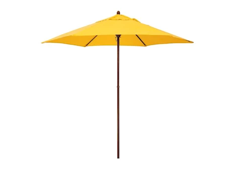 Astella Mow Series 9 ft. Economy Market Umbrella – Yellow / Wood Grain