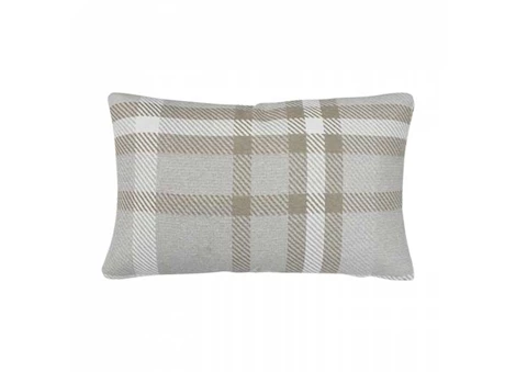 Astella Pacifica 12” x 18” Lumbar Throw Pillow in Tartan - Hemp