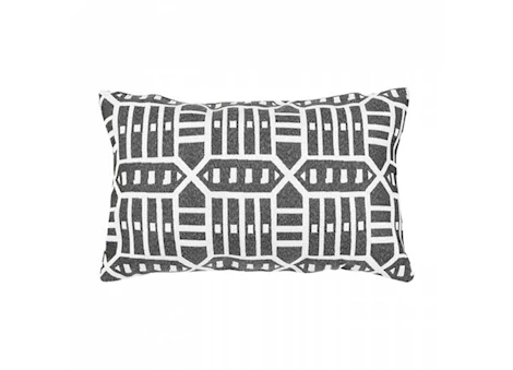 Astella Pacifica 12” x 18” Lumbar Throw Pillow in Roland - Charcoal