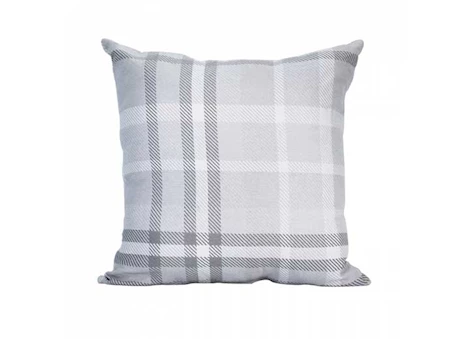 Astella Pacifica 24” x 24” Lounge Throw Pillow in Tartan - Charcoal