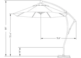 California Umbrella Bayside Series 9 ft. Cantilever Patio Umbrella - Black Olefin / Bronze