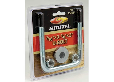 C.E. Smith Company PKG U-BOLT 7/16IN X 3-1/8IN X 3IN W/WASHERS & NUTS, SQUARE
