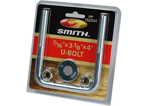 C.E. Smith Company PKG U-BOLT 7/16IN X 3-1/8IN X 4IN W/WASHERS & NUTS, SQUARE