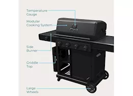 Char-Broil Pro Series 4-Burner Gas Grill and Griddle w/ Side Burner|463281024