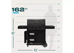 Char-Broil Pro Series 4-Burner Gas Grill and Griddle w/ Side Burner|463281024
