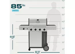 Char-Broil Performance Series FlavorMax 4 Burner Gas Grill Cabinet w/ Side Burner | 463348725