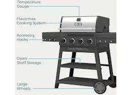 Charbroil Performance series flavormax 4 burner cart gas grill gray stainless
