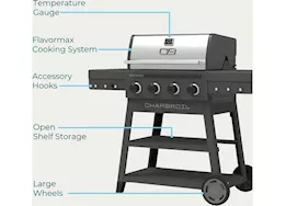 Char-Broil Performance Series FlavorMax 4-Burner Gas Grill Cart|463349025
