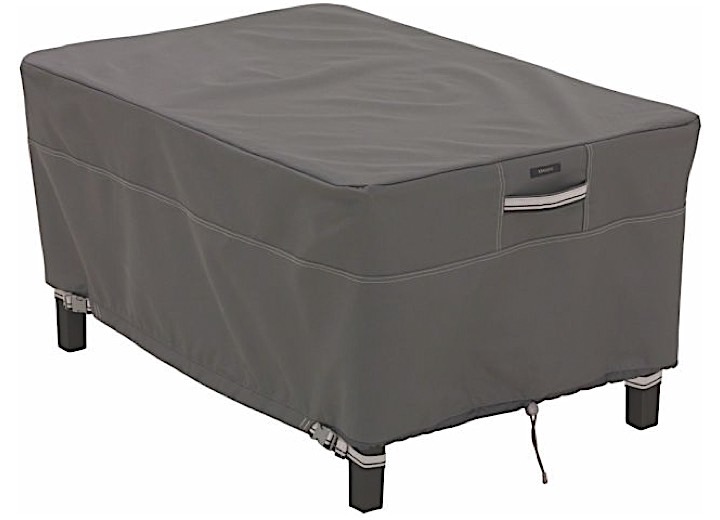 CLASSIC ACCESSORIES RAVENNA WATER-RESISTANT 38" PATIO OTTOMAN/TABLE COVER - DARK TAUPE