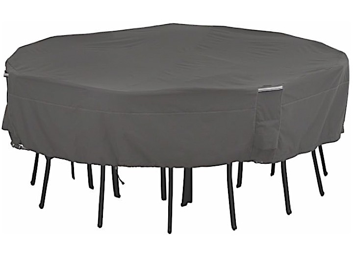 CLASSIC ACCESSORIES RAVENNA WATER-RESISTANT 98" PATIO TABLE & CHAIRS COVER - DARK TAUPE