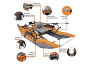 Classic Accessories Colorado XT Inflatable Pontoon Boat - Pumpkin/Gray